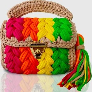 Handmade multi color handbags from recycled cotto